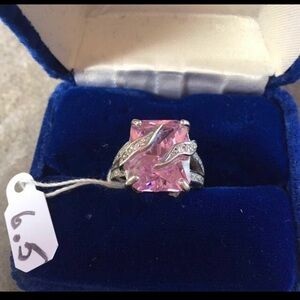 Elegant Pink topaz cocktail  Ring